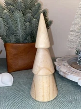 Mondo Llama Tree Unfinished Wood Christmas Holiday Craft 7" Figure Figurine NEW