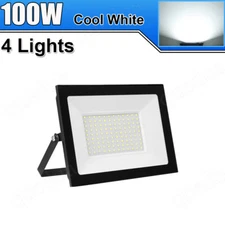 4X 100 Watt High Power LED Flood Light Cool White Indoor Outdoor Spot Fixtures