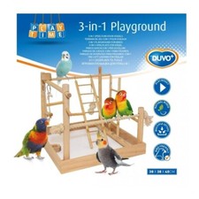 großer Duvo+ Vogelspielplatz Holz Spielplatz 38 x 38 x 40 cm, Kanarien Sittiche