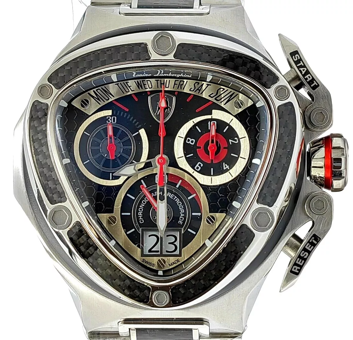 💲👀 TONINO LAMBORGHINI - SPYDER X SS CHRONO - STEEL - SWISS MADE MEN'S WATCH