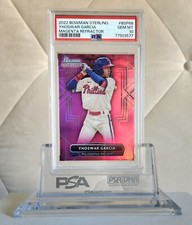 2022 Bowman Sterling Yhoswar Garcia #BSP68 Magenta Refractor #/75 PSA 10