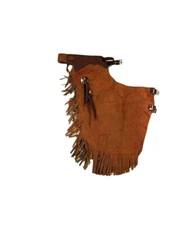 B Bar B Western Chaps Basic Chink Two Buckle Strap Leather Brown