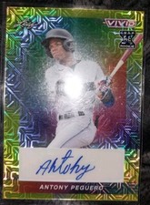 2023 Leaf Vivid #BA-AP1 Antony Peguero Yellow Mojo Rookie Auto SSP 7/10 (RC, AU)
