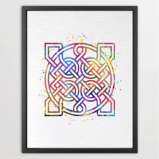 Dignovel Studios Celtic Knot Insular Symbol Inspirational Watercolor Art Print