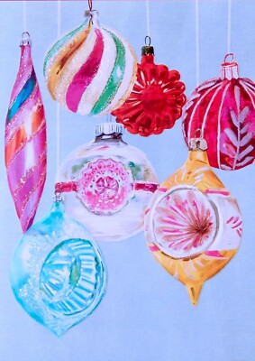 Papyrus Colorful Ornaments Season Shine Christmas Holiday Greeting Card