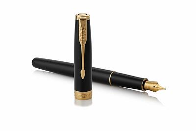 筆記具 Parker sonnet Parker Sonnet Fountain Pen Black Lacquer & Gold Fine Point New In