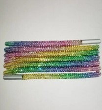 Shoelaces-Rainbow glitter fashion sparkle Hoodie . - 160cm  Unisex 