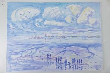 Wilhelm Klußmann Aquarell 1995 sig. Wangerooge 48x65cm N-1444