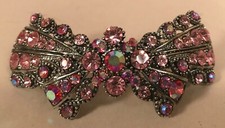 Vintage Rhinestone Bow Tie Hair Clip
