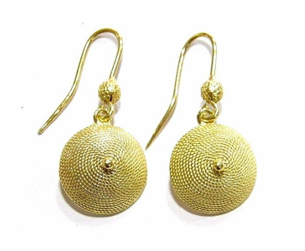 Orecchini Corbula Sarda con foro centrale, pietra in corallo o in turchese, Argento brunito (Turchese