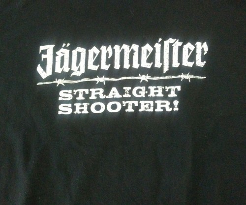 Camiseta de algodón Jagermeirter talla L negra blanca frontal con logotipo recto tirador S/S - Imagen 2 de 4