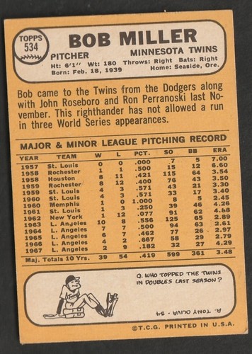 1968 Topps Baseball Cards Scegli una carta a scelta 295-660 EX X-MT 1/25 Set Break - Foto 396 di 490