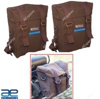 MilitäR GepäCktasche Leinen Tasche Paar Braune FüR Royal Enfield Classic 350 500