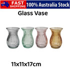 4 x Glass Vase Planter Flower Pots 11x11x17cm Home Party Dining Tabletop Decor