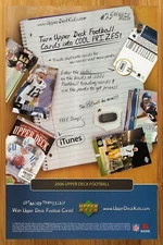 2006 Upper Deck Football Trading Cards Vintage Print Ad/Poster NFL Promo Art 00s