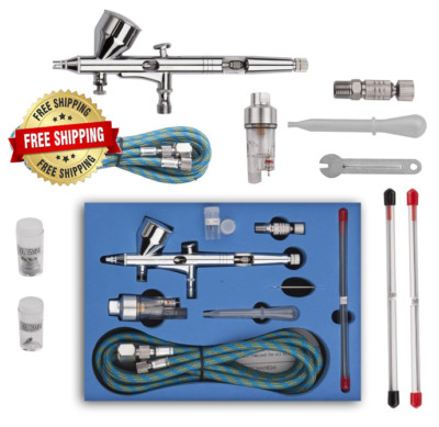 Kit de aerógrafo con diferentes boquillas y agujas multiusos de doble acción NEW