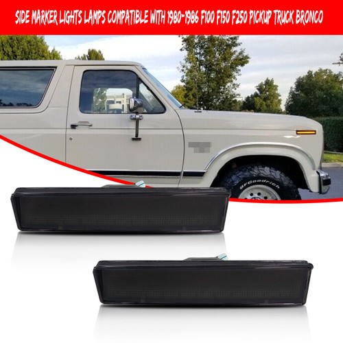 Front Side Fender Amber LED Marker Lights For 1980-86 Ford BRONCO F150 F250 F350 - Picture 2 of 11