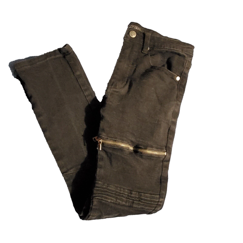 Encrypted Black Jeans Boy Size 16 super skinny stretch zippers - Picture 7 of 7