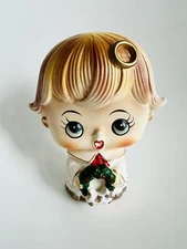 Lipper Mann Flat Head Christmas Angel Girl Big Eye Pepper Shaker 5.5” Japan Ex