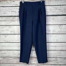 Vintage 80s-90s Kathie Lee Navy Blue Slacks Business Pants Size 10P Petite Pleat