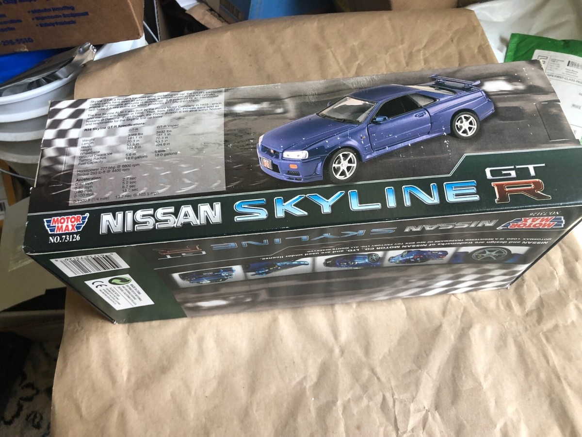 RARE 73126 MotorMax NISSAN SKYLINE GT-R 1/18 Silver Grey Diecast