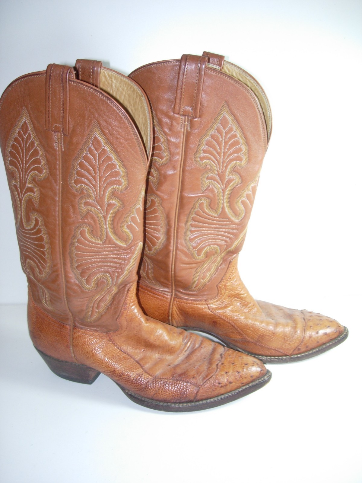 MENS HONDO EL PASO TX BROWN OSTRICH LEATHER Cowboy We… Gem