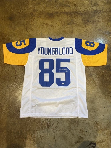 Jack Youngblood Signed HF 01 Inscription Los Angeles White Football Jersey JSA