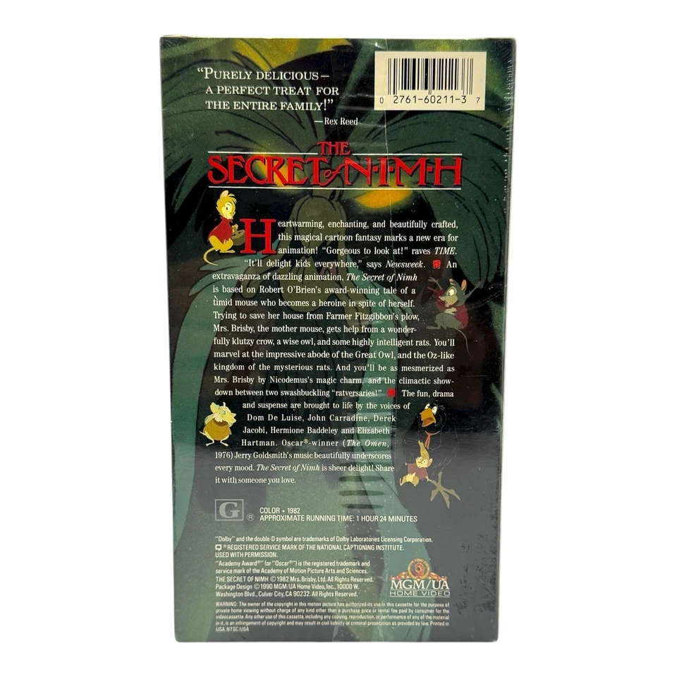 The Secret of NIMH VHS 1982 Factory Sealed Don Bluth Animated Classic MGM UA - Image 3 of 4