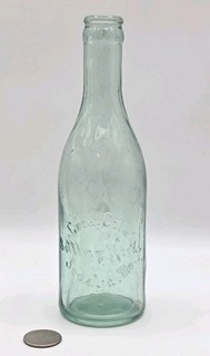Aqua Mid Script Straight Side Coca Cola Bottle Sedalia MO Missouri Coke Bottle
