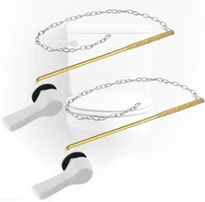 iFealClear 2 Pack Metal Toilet Tank Flush Lever Replacement, Universal White 