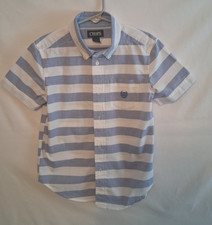 CHAPS Boys SZ 6 Lt. Blue/White Striped Button-Down Cotton Dress Shirt Was $42.50