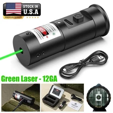 Portable 12-GA Laser Bore Sight Kit Rechargeable Upgraded Green Dot Bore Sighter