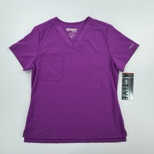 Greys Anatomy Barco Active Scrub Top Purple Bright Iris Stretch NWT Size M Nurse