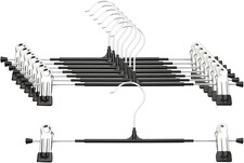 Pants Hangers with Clips - 8 Pack Heavy Duty, Non-Slip Adjustable Space Saving S