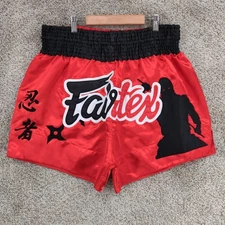 Fairtex Shorts Mens Large Red Ninja Muay Thai Boxing Kickboxing Training MMA
