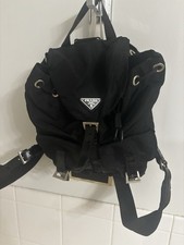 PRADA Black Small Backpack Logo Drawstring Bu...