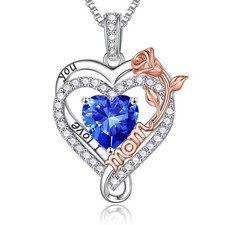 Iefil Personalized Gifts for Mom - 925 Sterling 09-Sept-Created Sapphire