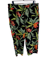 VTG Tommy Bahama Women  s Silk Pants Trousers Aloha Tropical Sz 12 / 14 Floral