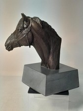 Doris Lindner Signed HORSES HEAD Cold Cast Bronze 5.5" Figurine Heredities Horse