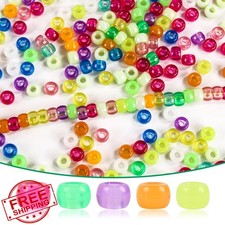 Pony Glow in Dark UV Beads 2000 Pcs Multi-Color Bracelet Jewelry Making