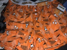 Women s Sleep Shorts Halloween Peanuts Snoopy PJ Pajama 2-Pack NWT Fleece Org Sm