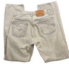 Vintage Levis 501 Jeans Mens 31x30 Straight Leg Button Fly Made USA Gray Denim