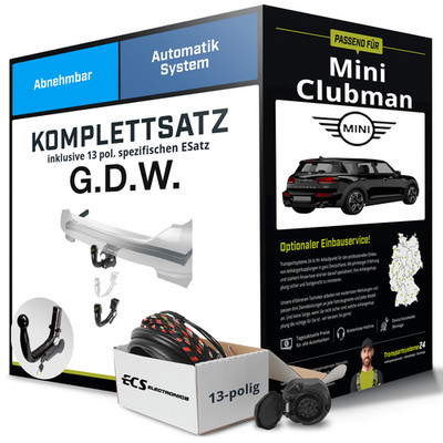 Für MINI Clubman Typ F54 Anhängerkupplung abnehmbar +eSatz 13pol 15 - jetzt NEU
