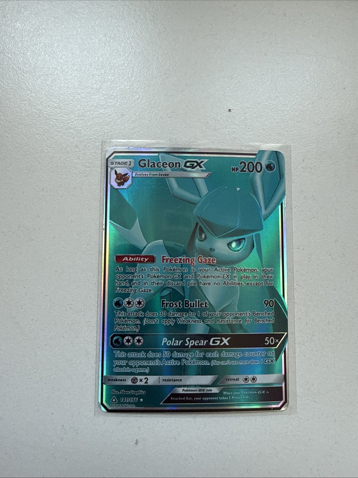 Glaceon GX (Full Art) 141/156 Sm-Ultra Prism Holo 2018 NM