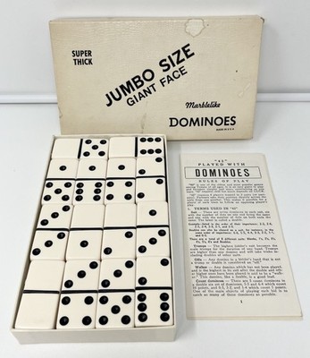 Vintage Puremco Dominoes  Oilers  Marblelike Jumbo Size Giant Face Thick USA