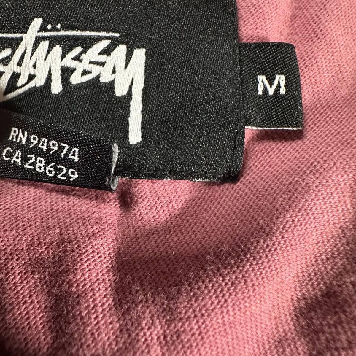 Stussy Shirt Mens Medium Pink 8 Ball Pocket Graphic Classic