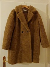 Teddyfell Mantel mit Kamelhaar Marke-hessnatur Gr.40 Oversizeschnitt,Reverskrage