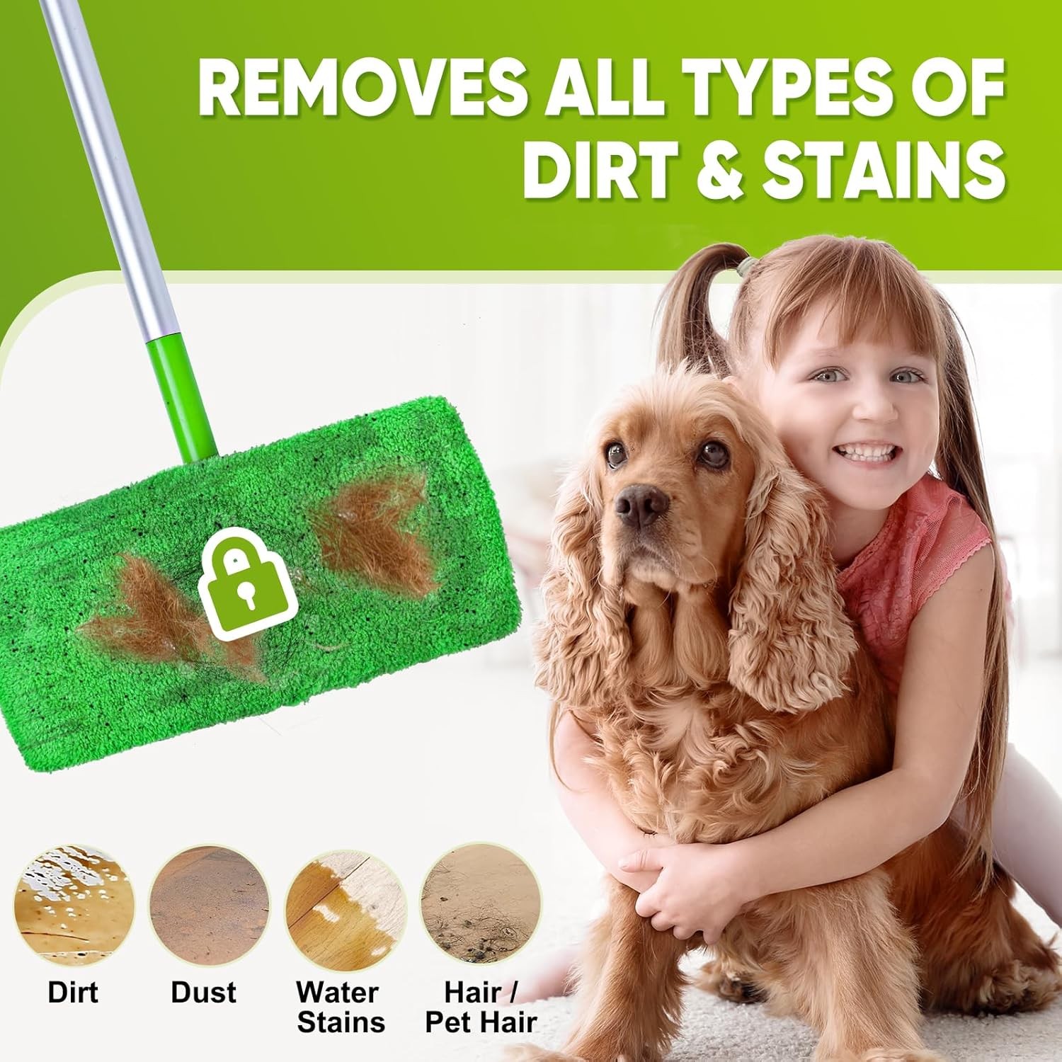 6-Pack Reusable Microfiber Mop Pads Compatible with Swiffer Sweeper, Dry & Wet S