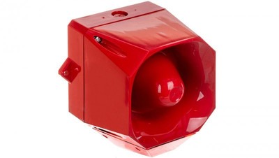 Sygnalizator optyczno-akustyczny Asserta MIDI 230V AC 108dB czerwony IP66 AS/M/S