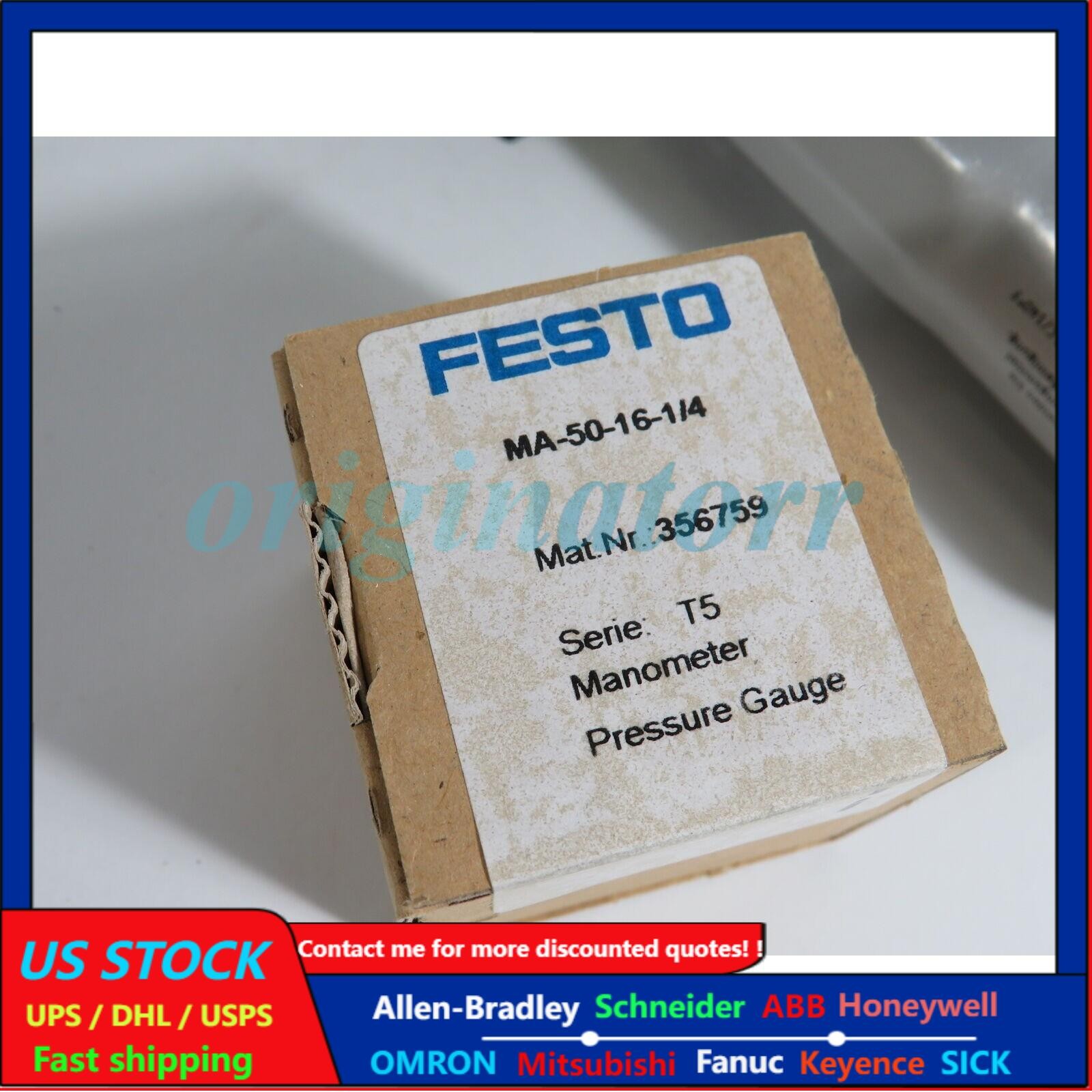 US FREE TAX New FESTO Lfr-3/8-D-Midi 159582 Filter Regulator 16 Bar 230Psi W/